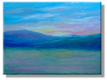 Sunset oil sketch - NH- 19 March 2010 - Eileen Morey