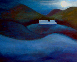 Spalding Inn landscape painting -- moonlight