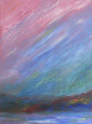 Flurries at Dusk - NH landscape painting - 2011