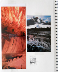 Artist's journal references for an Anasazi-related painting