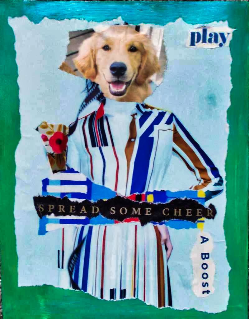 Play - Collage with a puppy and an Hermes dress