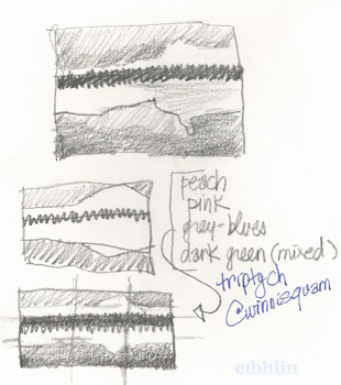 Value sketches for Lake Winnisquam sunrise painting