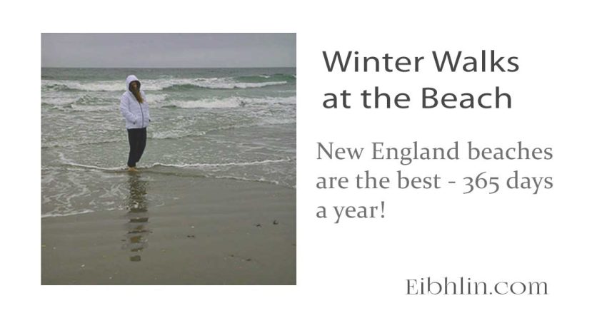 Winter walks at New England beaches