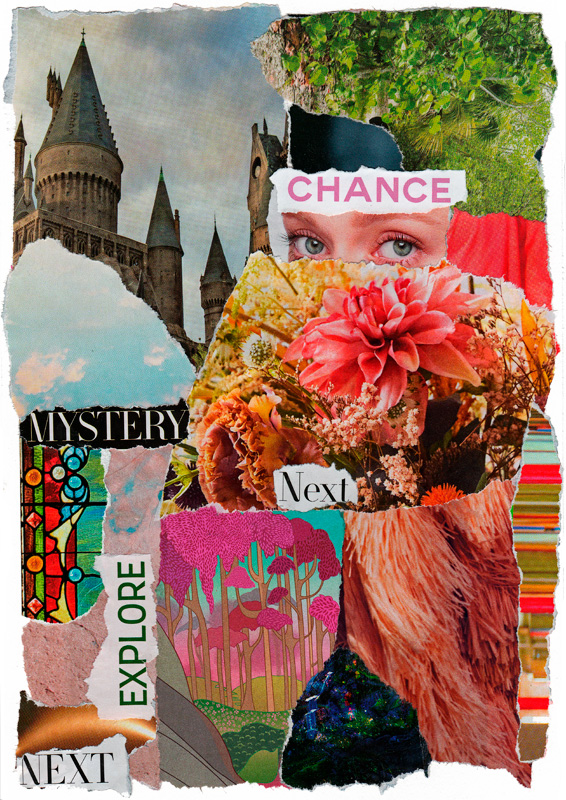 Torn paper collage - chance