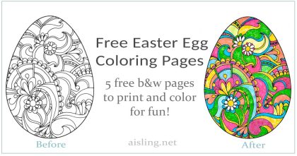 5 free coloring pages for Easter